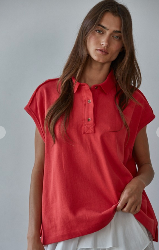 Sleeveless Knit Polo