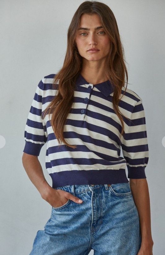 Wilde Striped Polo Top