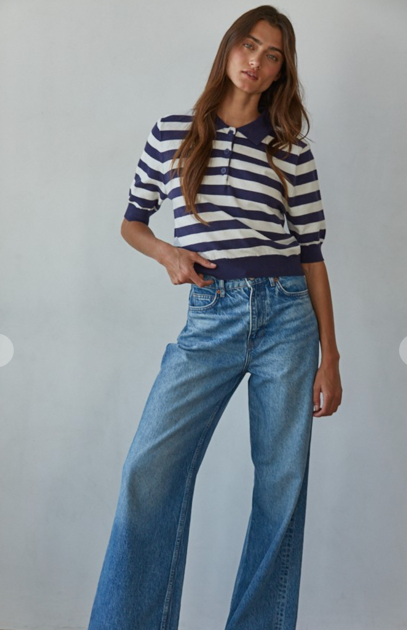 Wilde Striped Polo Top