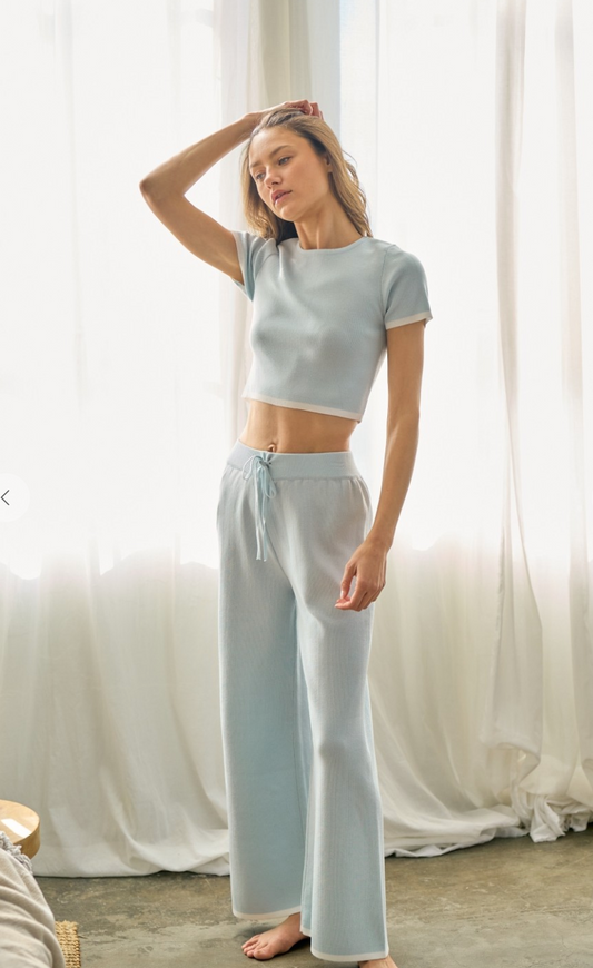 Contrast Trim Knit Pants