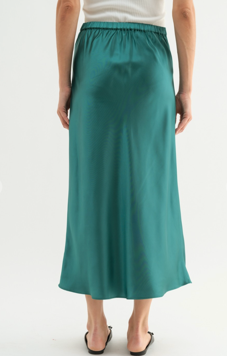 Basic Satin Midi Skirt