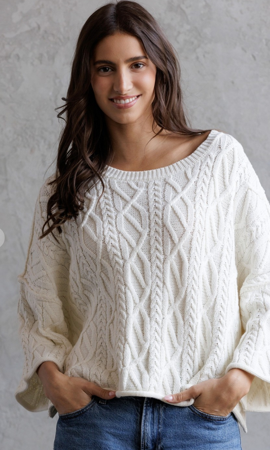 Cable Knit Cropped Sweater