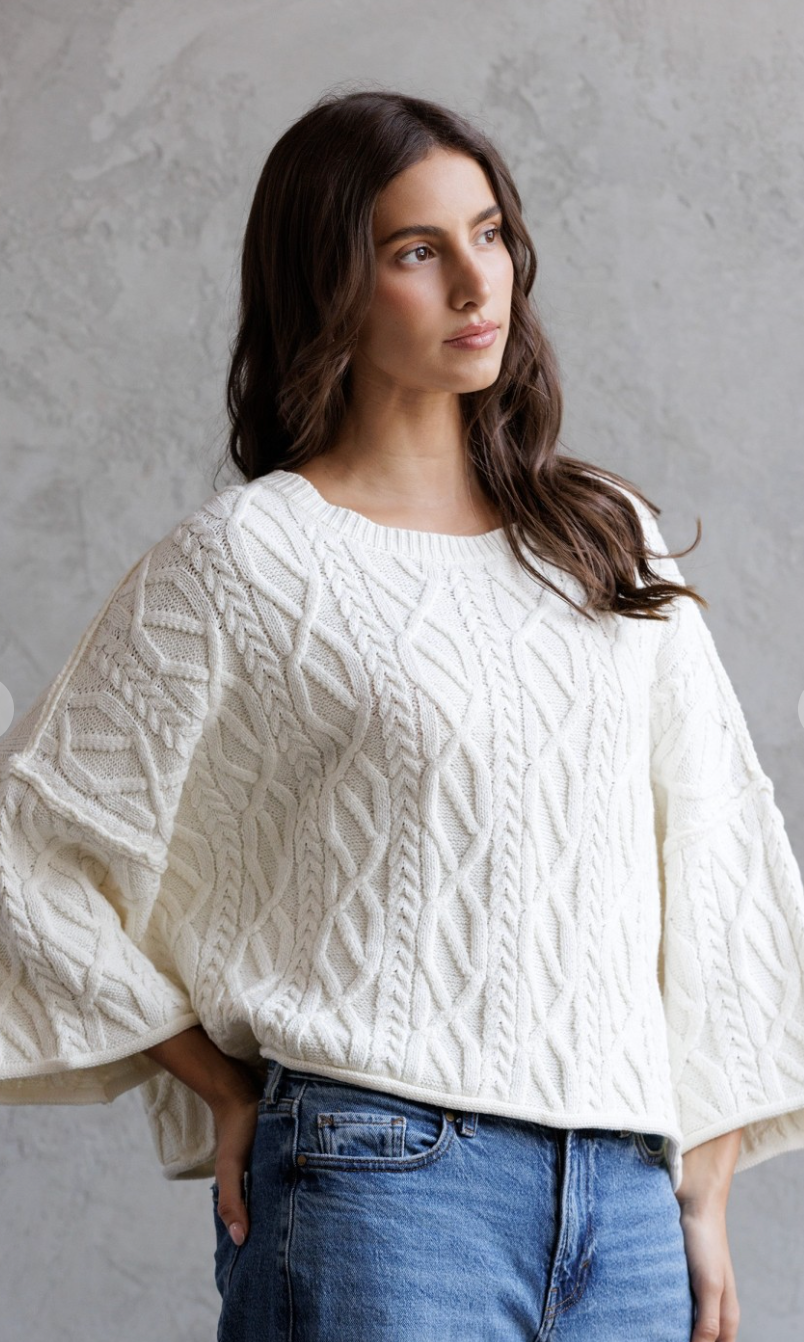 Cable Knit Cropped Sweater