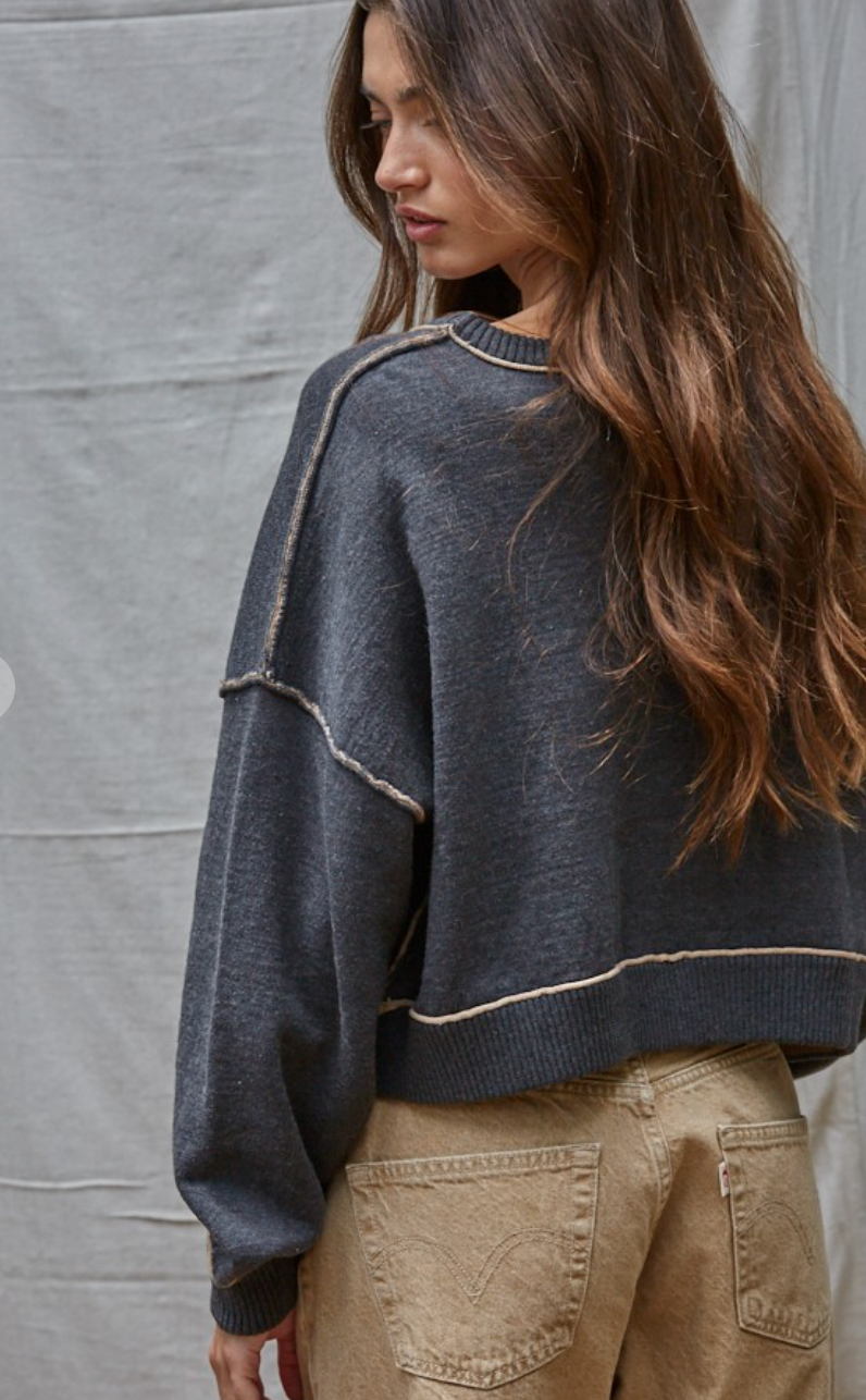 Marina Contrast Seam Pullover