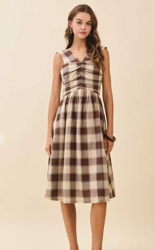 Checkered Midi Dress