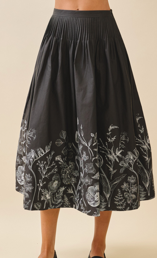 Pleated Contrast Skirt