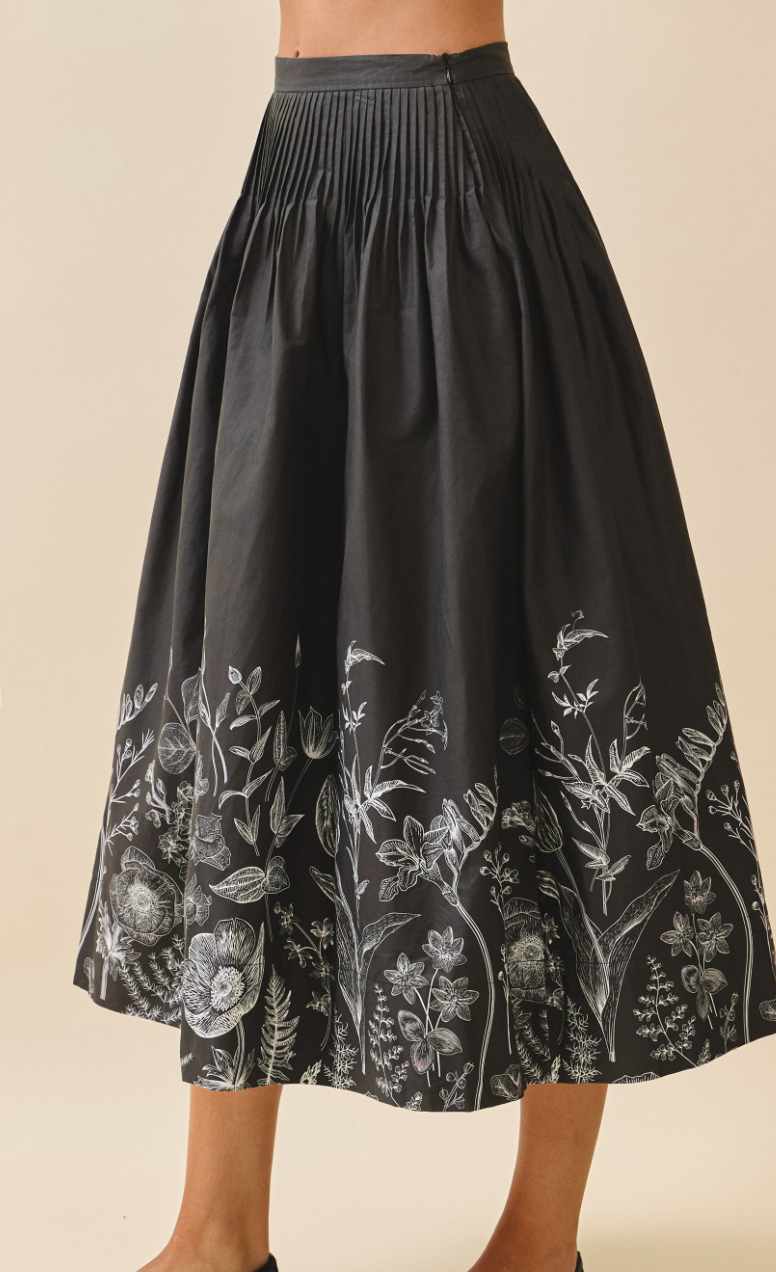 Pleated Contrast Skirt
