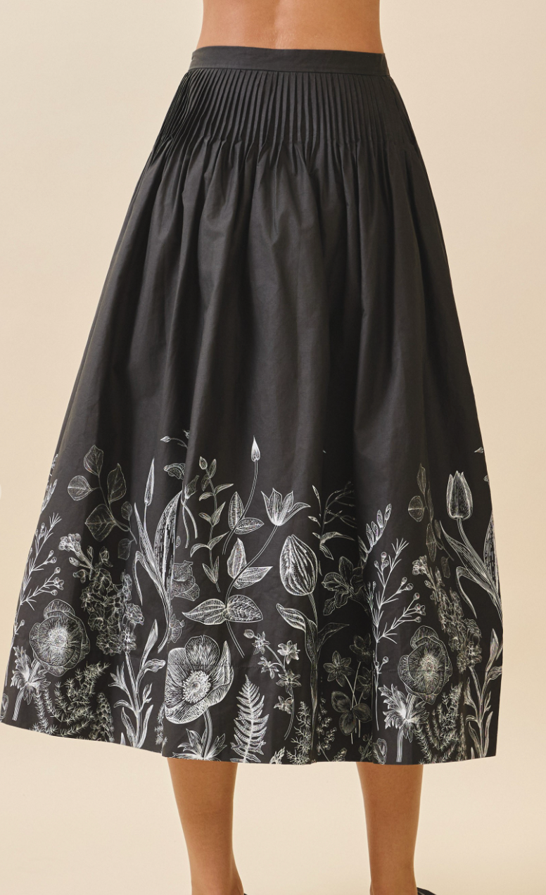 Pleated Contrast Skirt