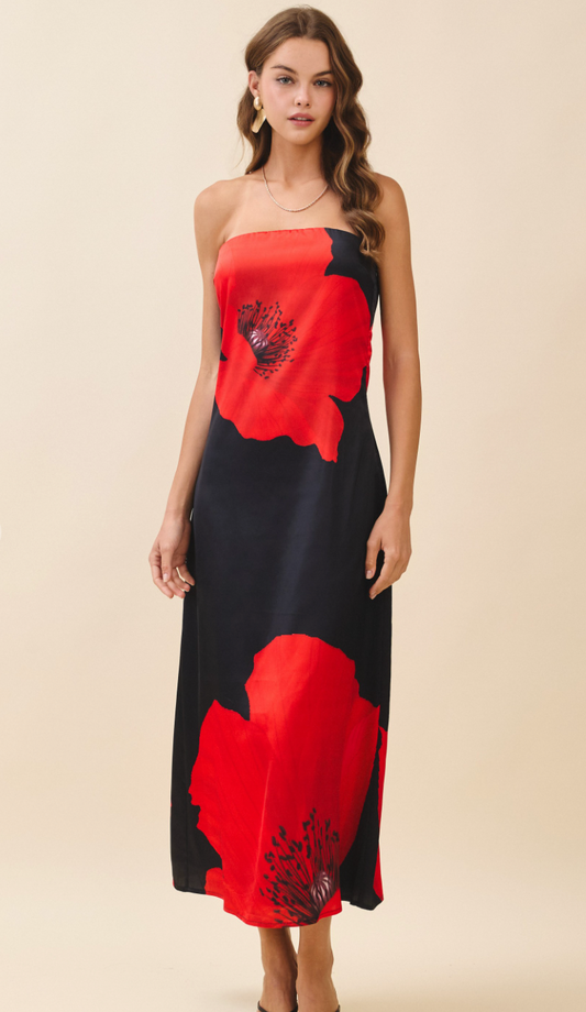 Floral Strapless Dress