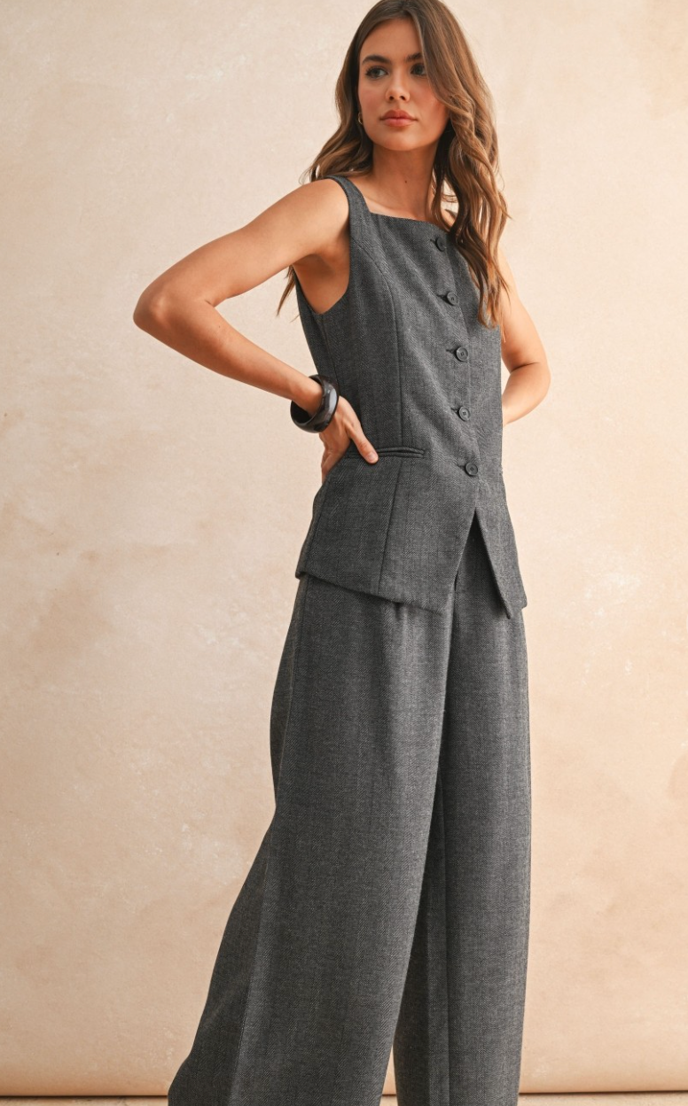 Herringbone Square Neck Vest