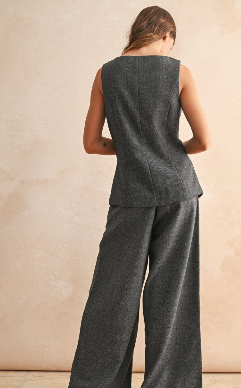 Herringbone Square Neck Vest