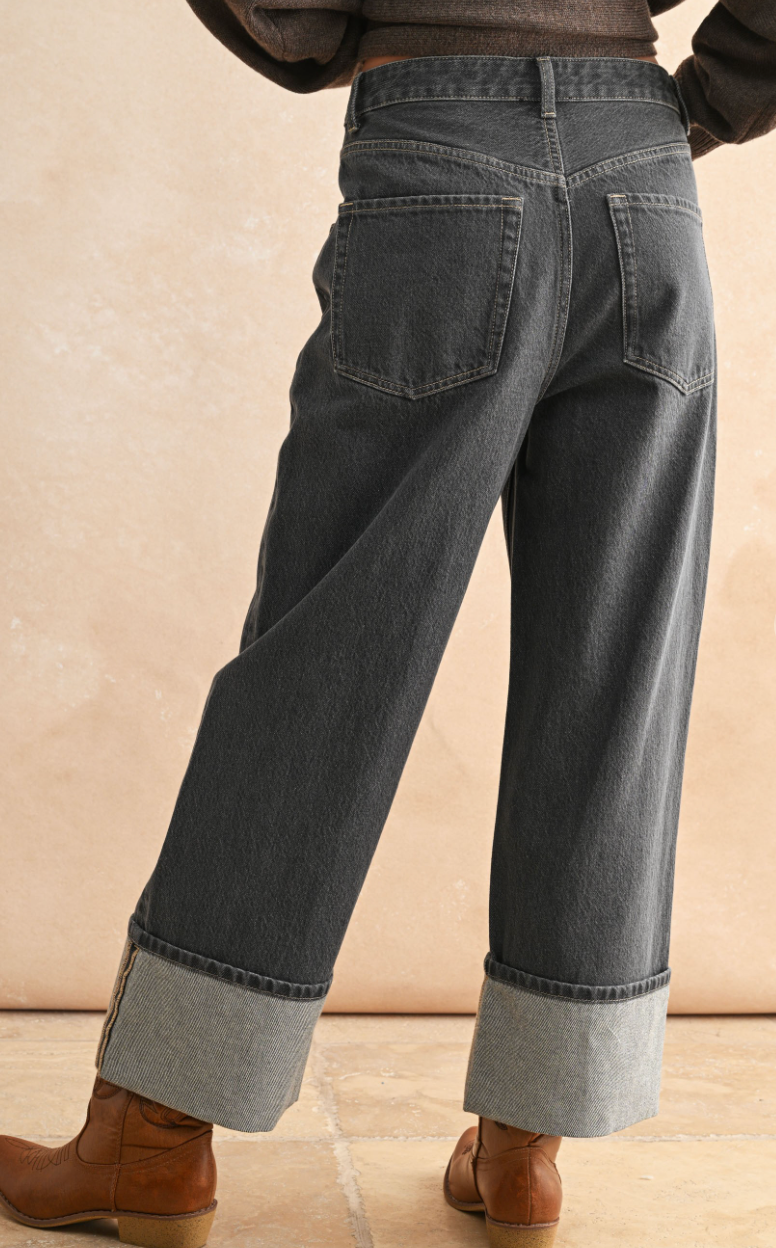 Washed Cuffed Bottom Pants