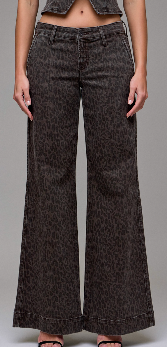 Cheetah Flare Jeans