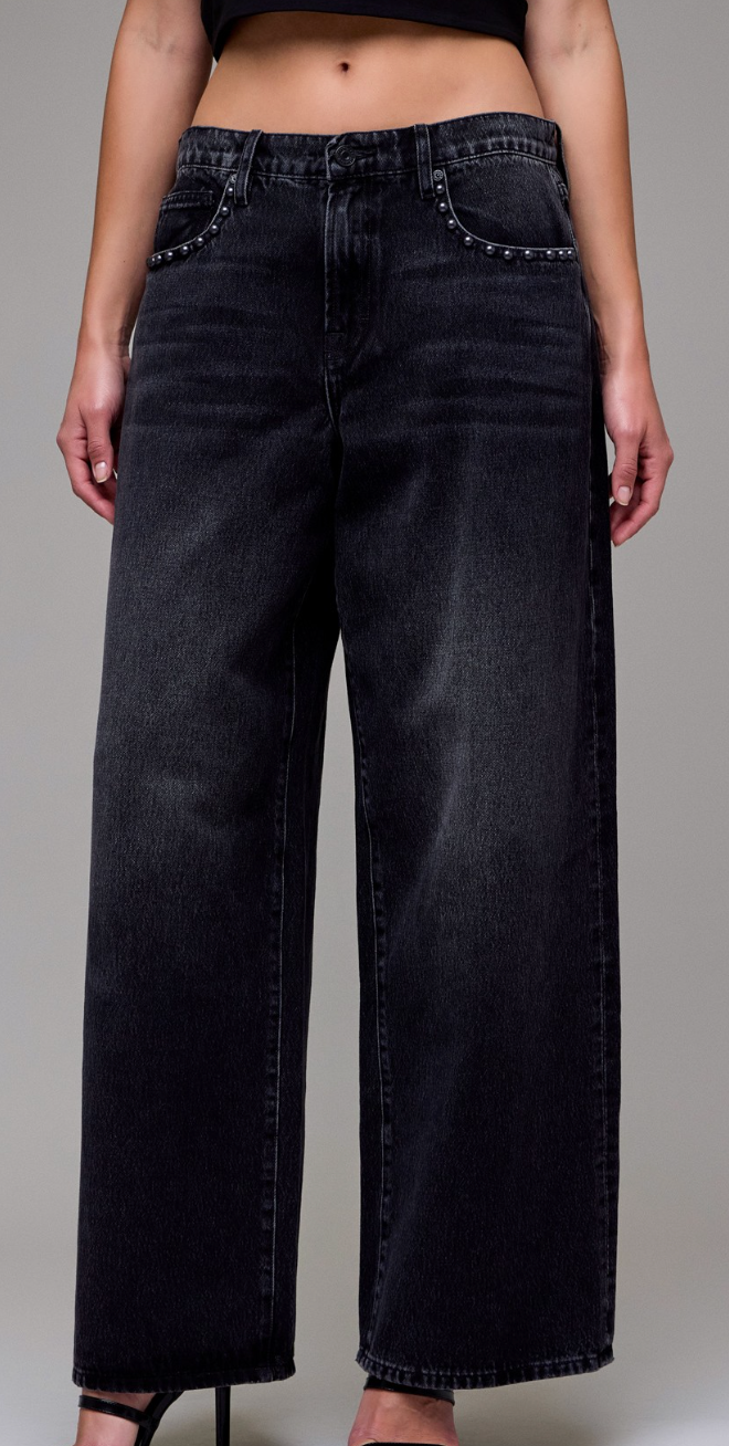 Studded Pocket Baggy Jeans