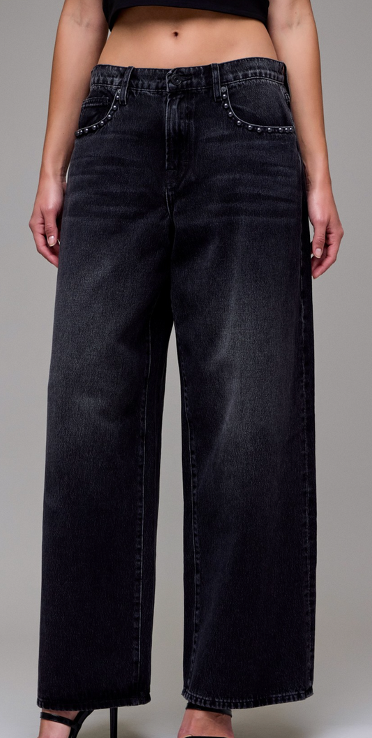 Studded Pocket Baggy Jeans