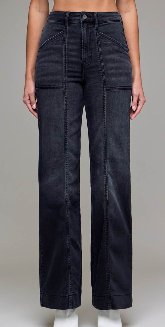 Seam Detail Flare Jeans