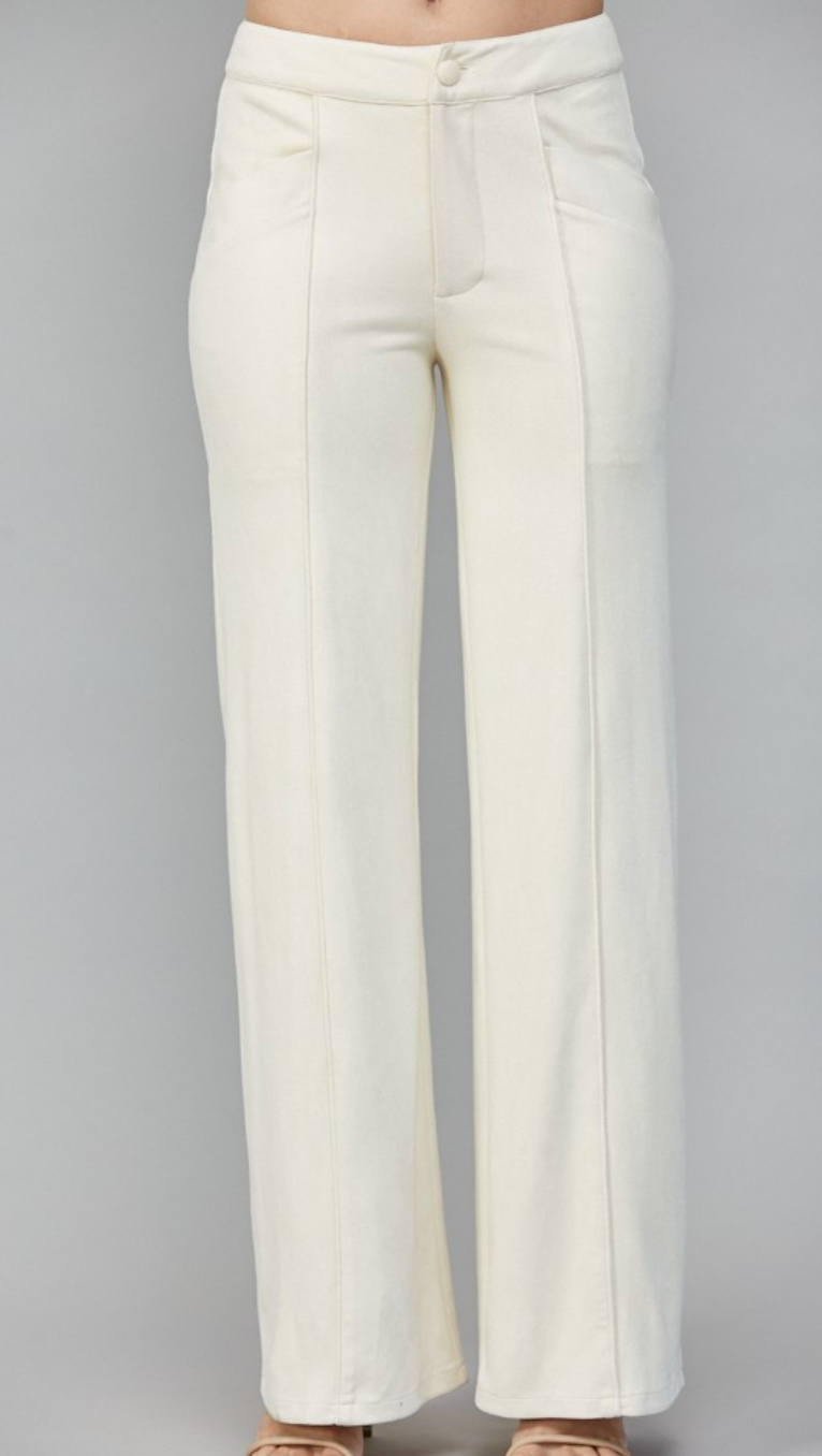 Suede Wide Leg Pants