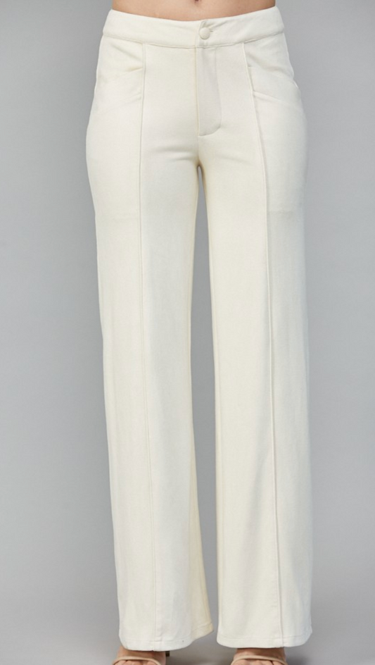 Suede Wide Leg Pants