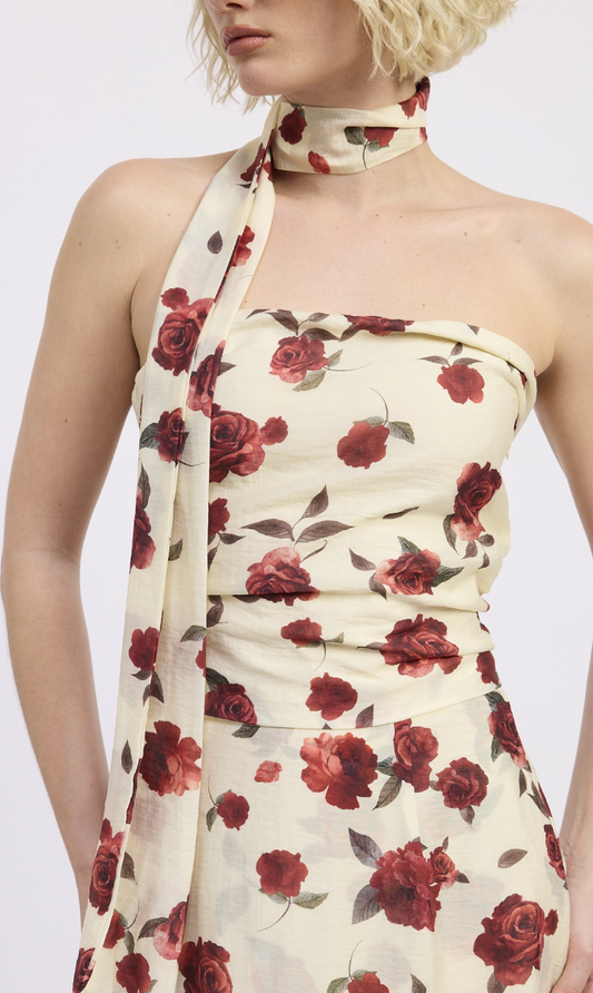 Floral Print Foulard Top