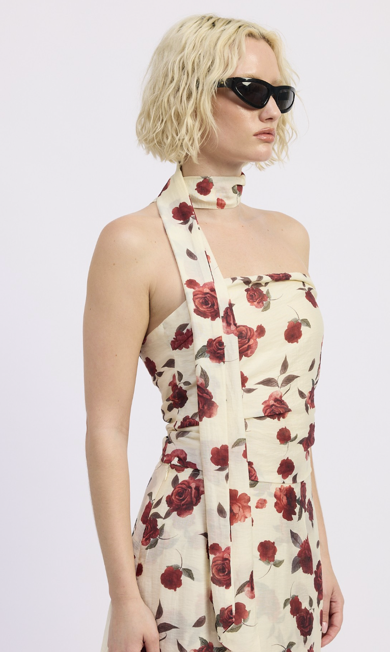 Floral Print Foulard Top