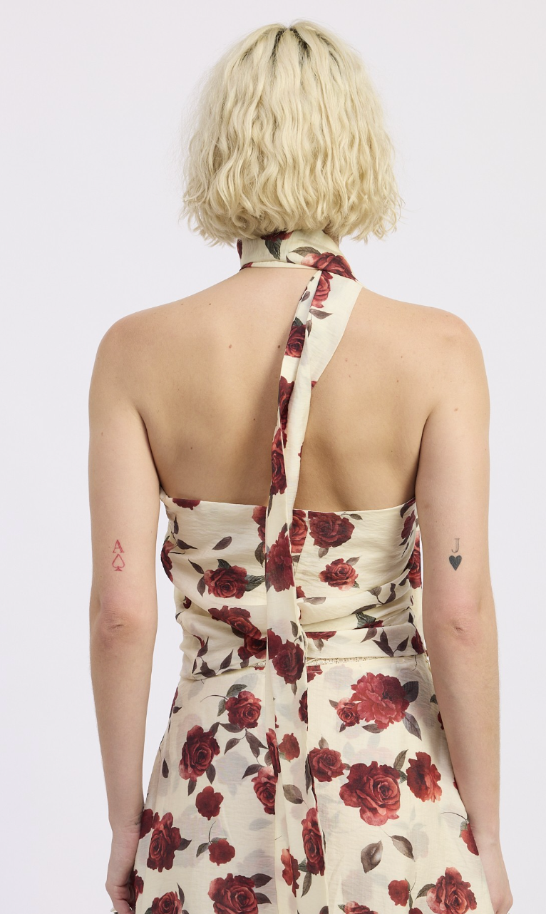 Floral Print Foulard Top