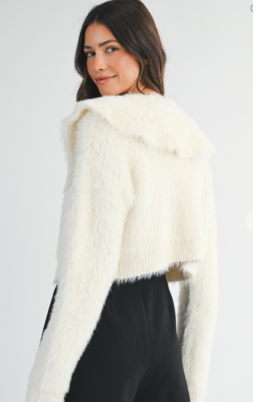 Fuzzy Self Tie Cardigan