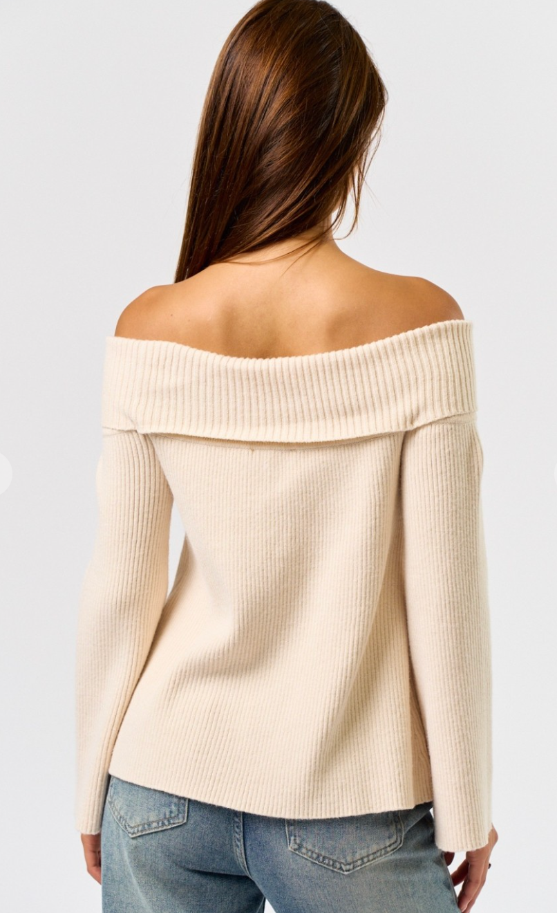 Off Shoulder Long Sleeve Sweater
