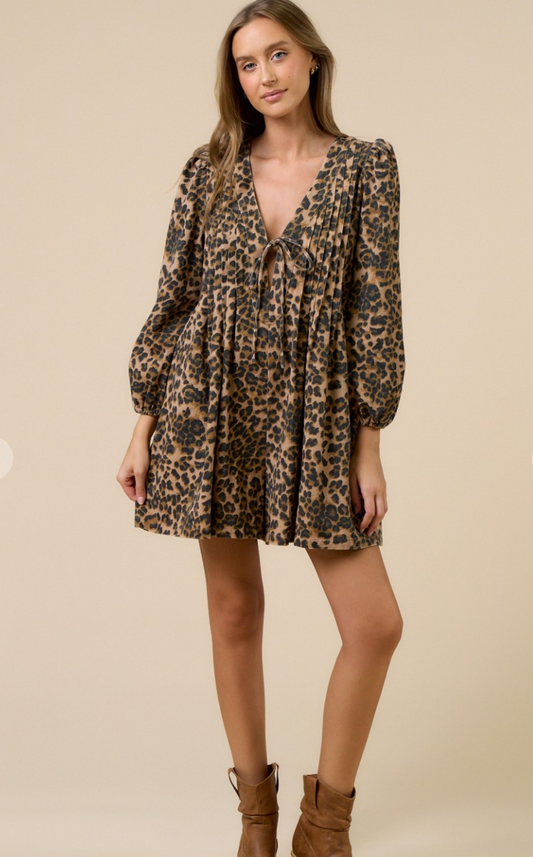 Pleated Tie Front Romper