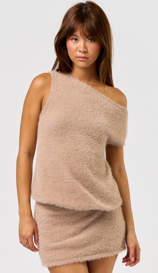 One Shoulder Knit Dress