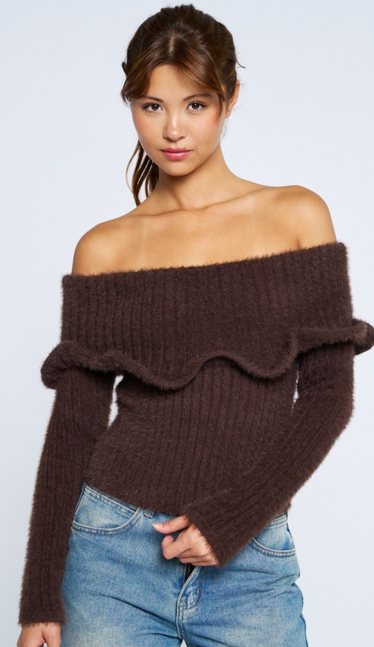Off The Shoulder Wire Sweater Top