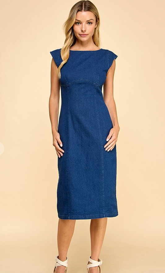 Round Neck Midi Dress