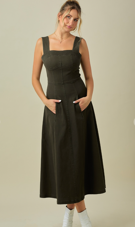Cotton Twill Maxi Dress