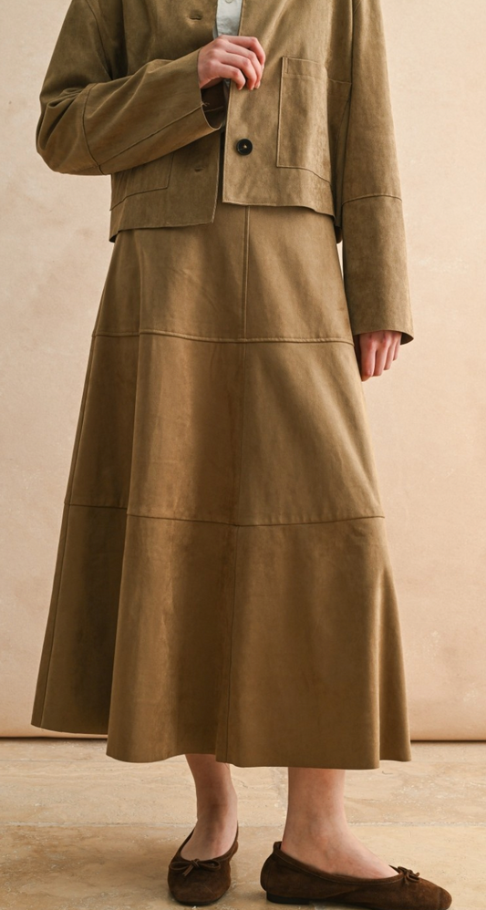 Suede A Line Skirt