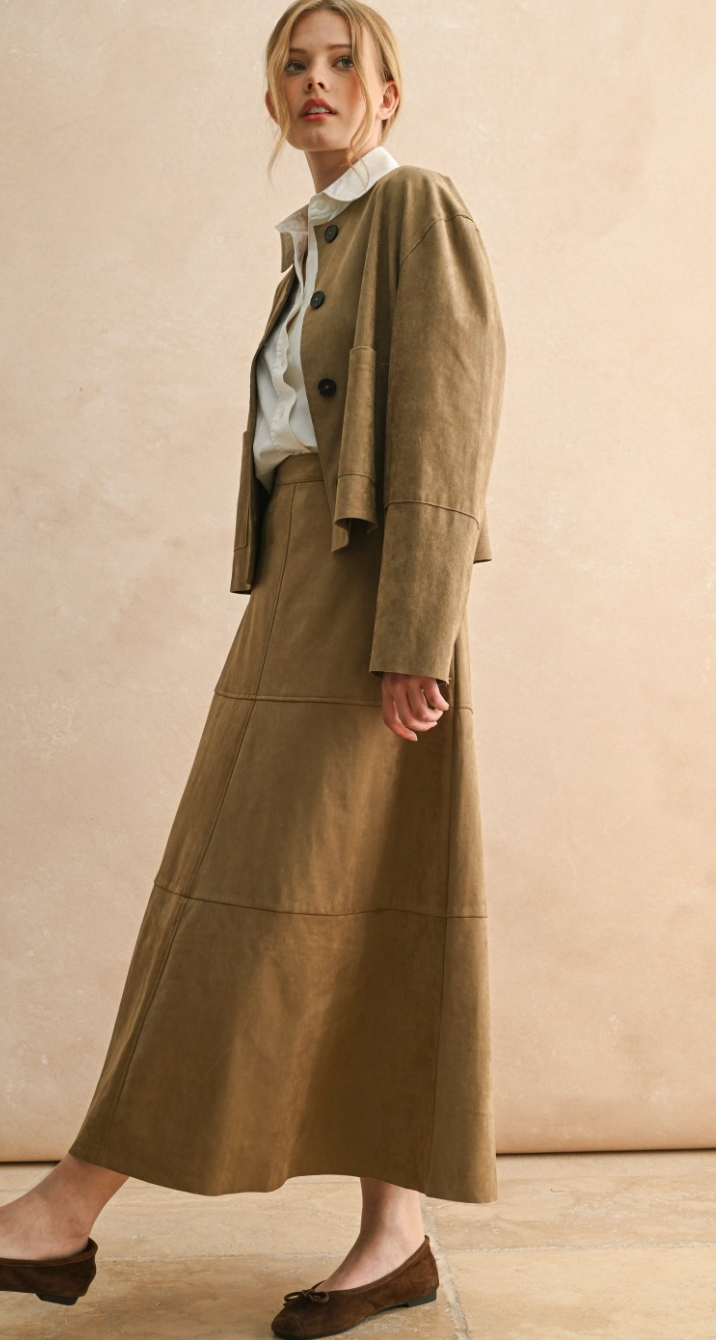 Suede A Line Skirt