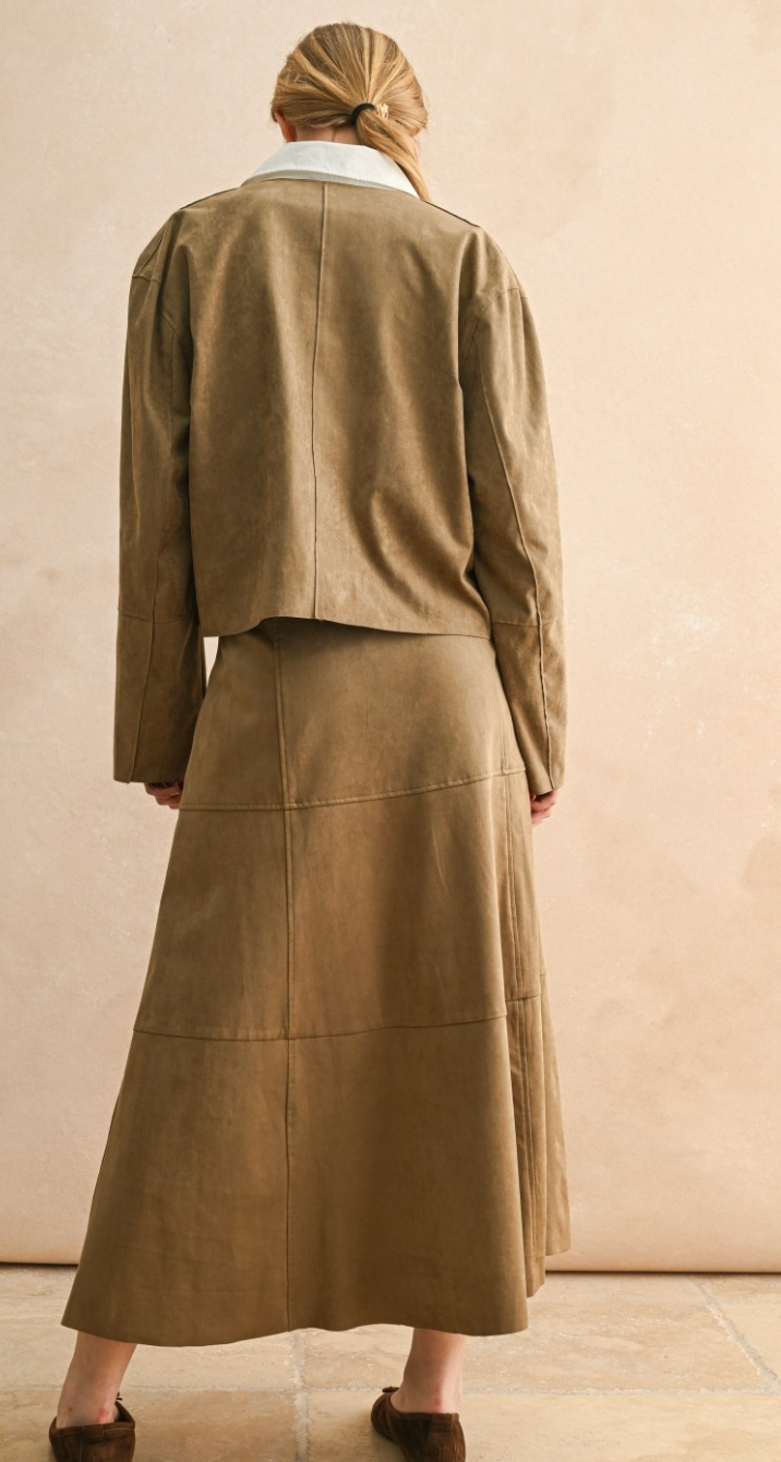 Suede A Line Skirt
