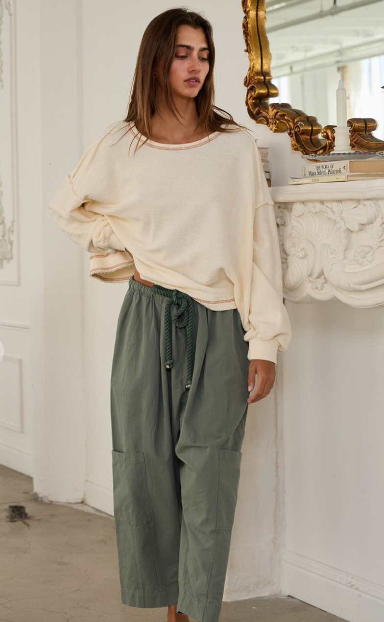 Reverse Stitch Open Back Top
