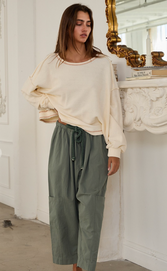 Reverse Stitch Open Back Top
