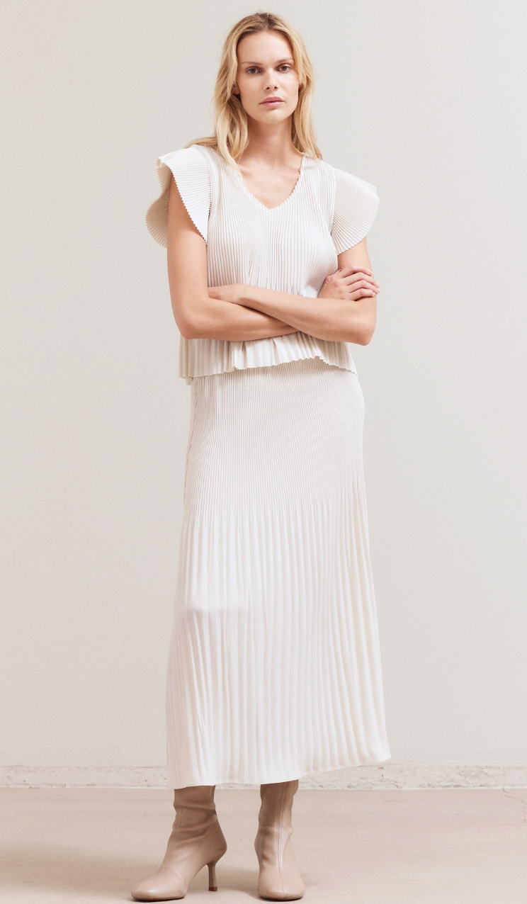 Wrinkled Pleats Ruffle Top