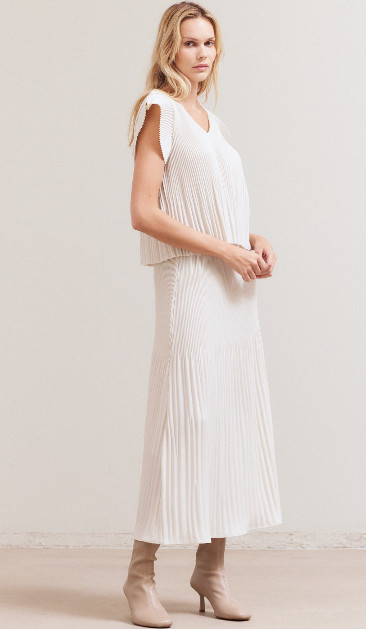 Wrinkled Pleats Ruffle Top