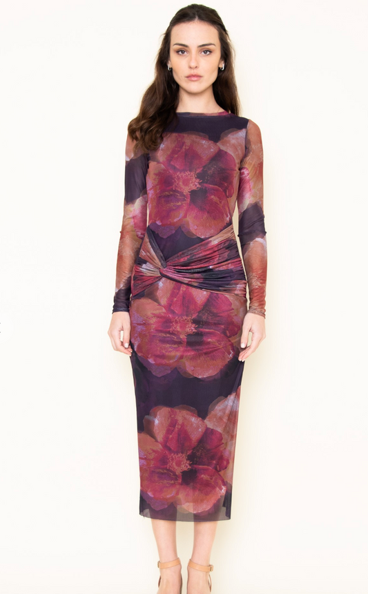 Floral Mesh Maxi Dress
