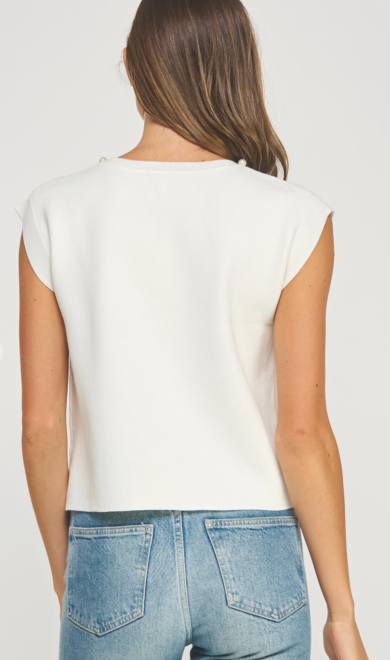 Pearl Trim Knit Top