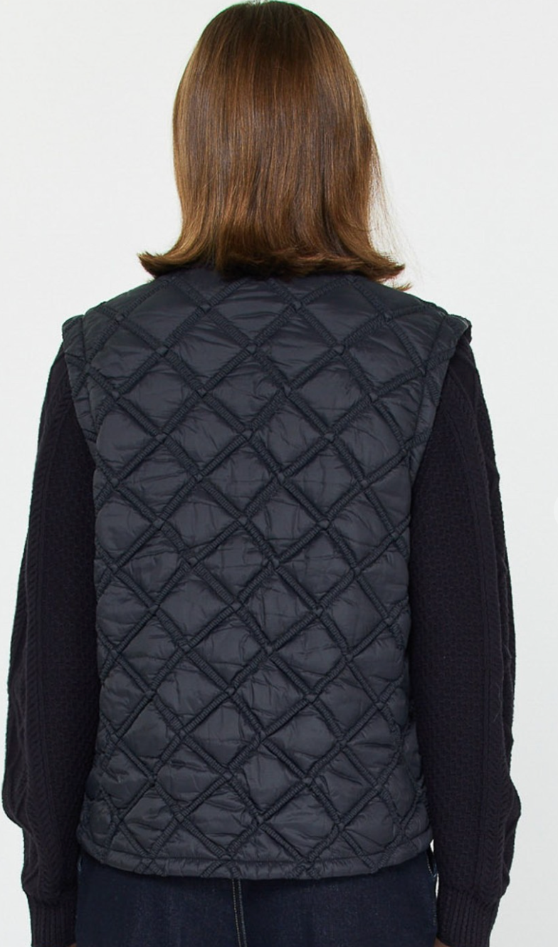 Quilted Sweater Mixed Media Jacket