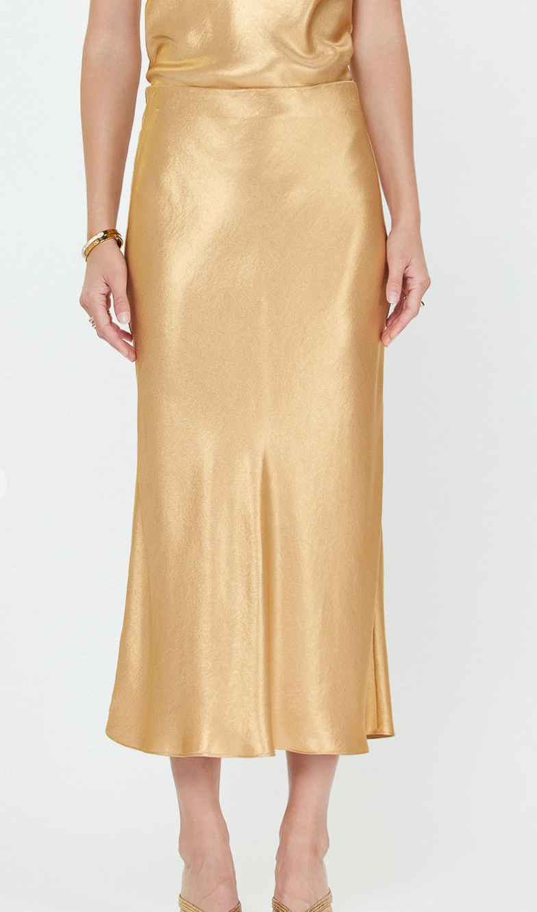 Satin Bias Midi Skirt