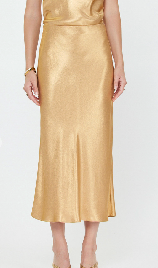 Satin Bias Midi Skirt