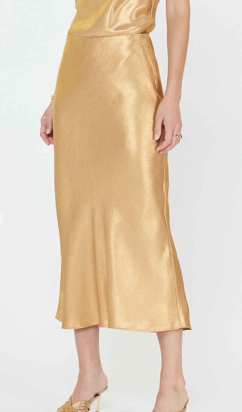 Satin Bias Midi Skirt