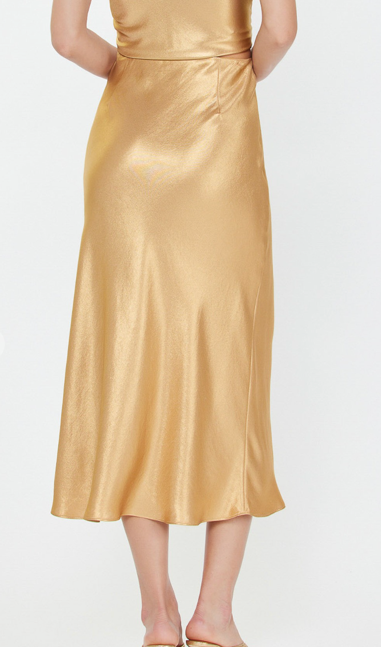 Satin Bias Midi Skirt