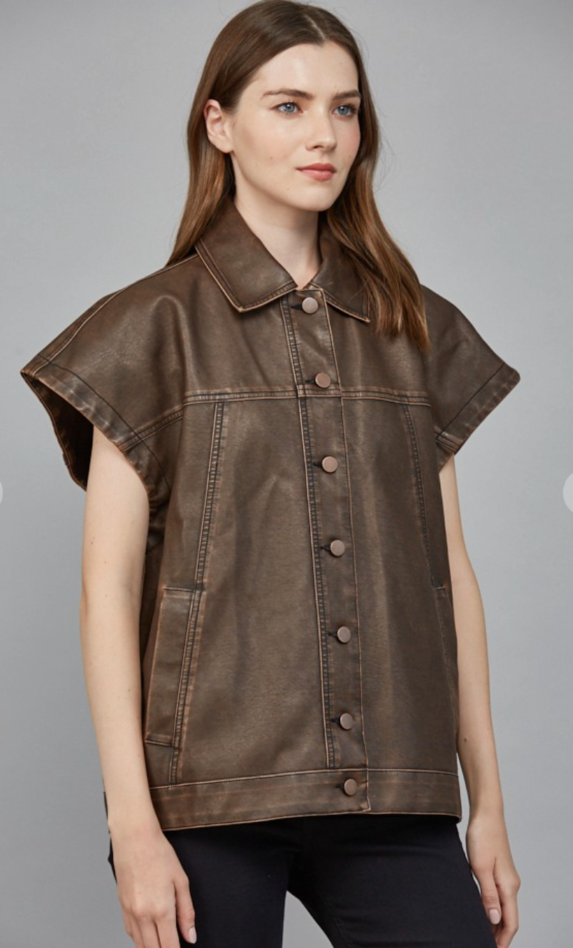 Faux Leather Vest
