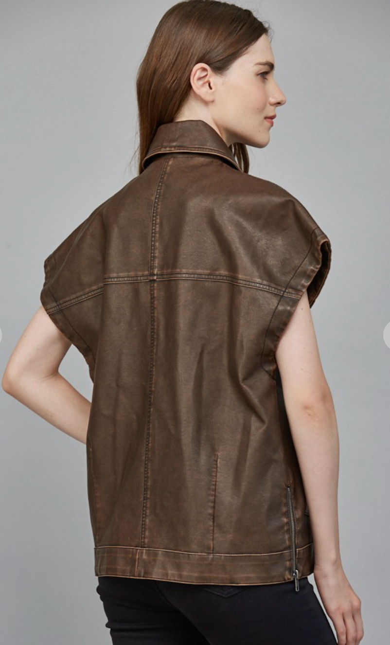 Faux Leather Vest