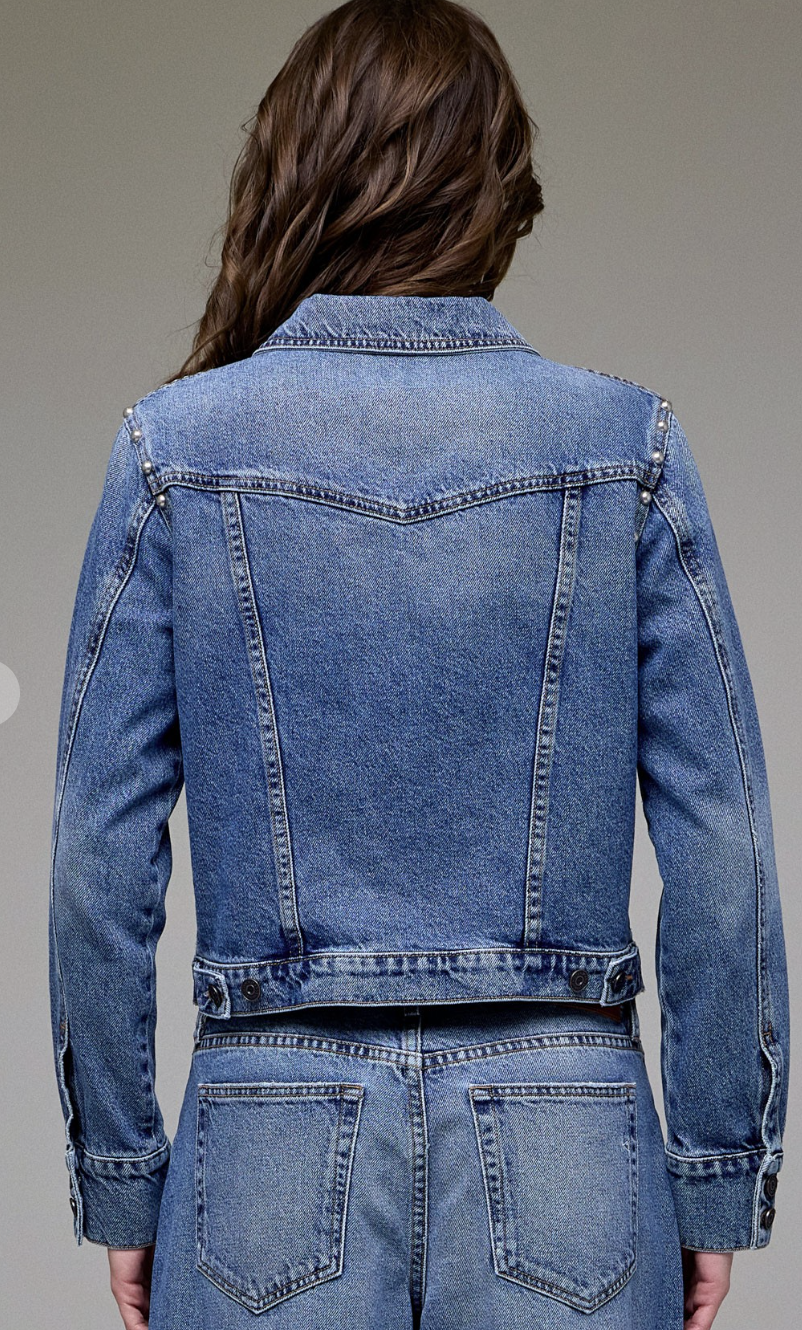 Pearl Embellished Trucker Jacket