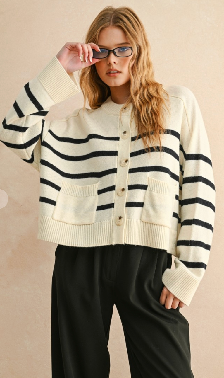 Stripe Pattern Cardigan